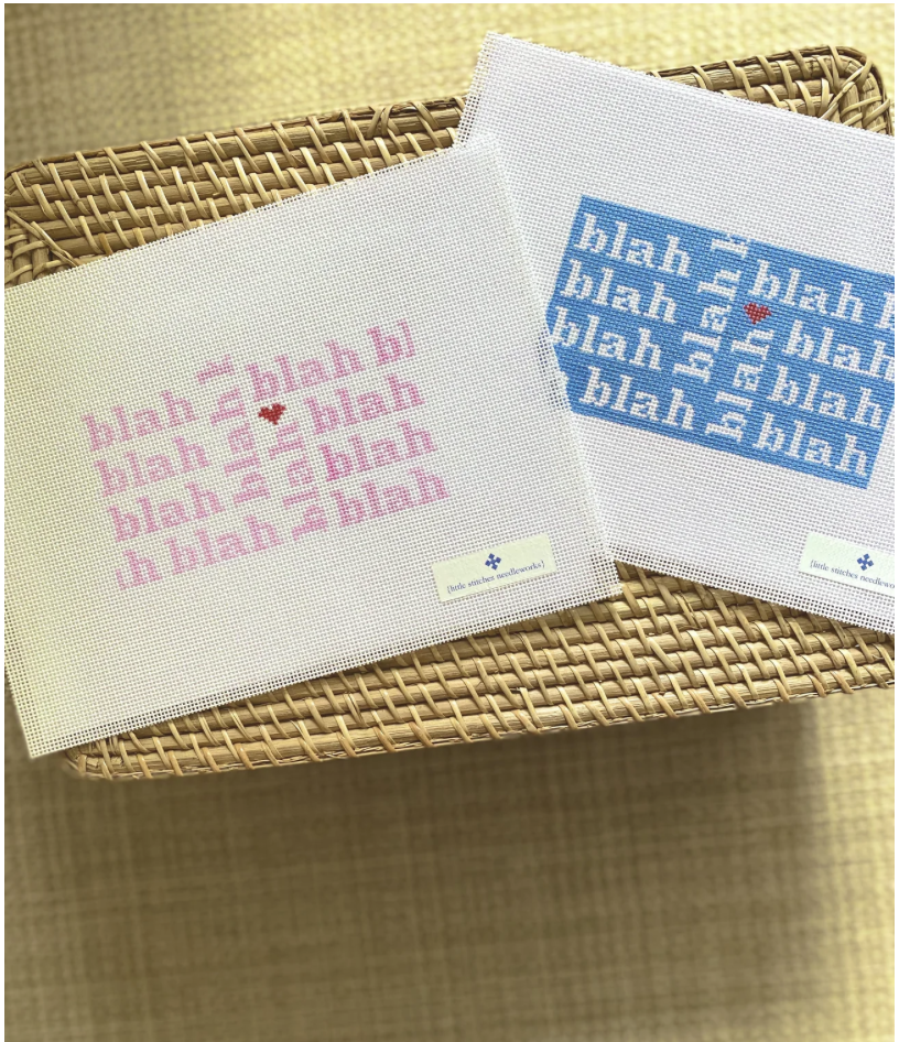 Canvas BLAH BLAH BLAH IN PINK   4X6.75"