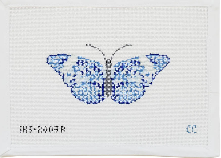 Canvas CHINOISERIE BLUE BUTTERFLY  IKS2005B  5X2.5"