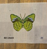 Canvas CHINOISERIE GREEN BUTTERFLY  IKS2064A  5" SQUARE