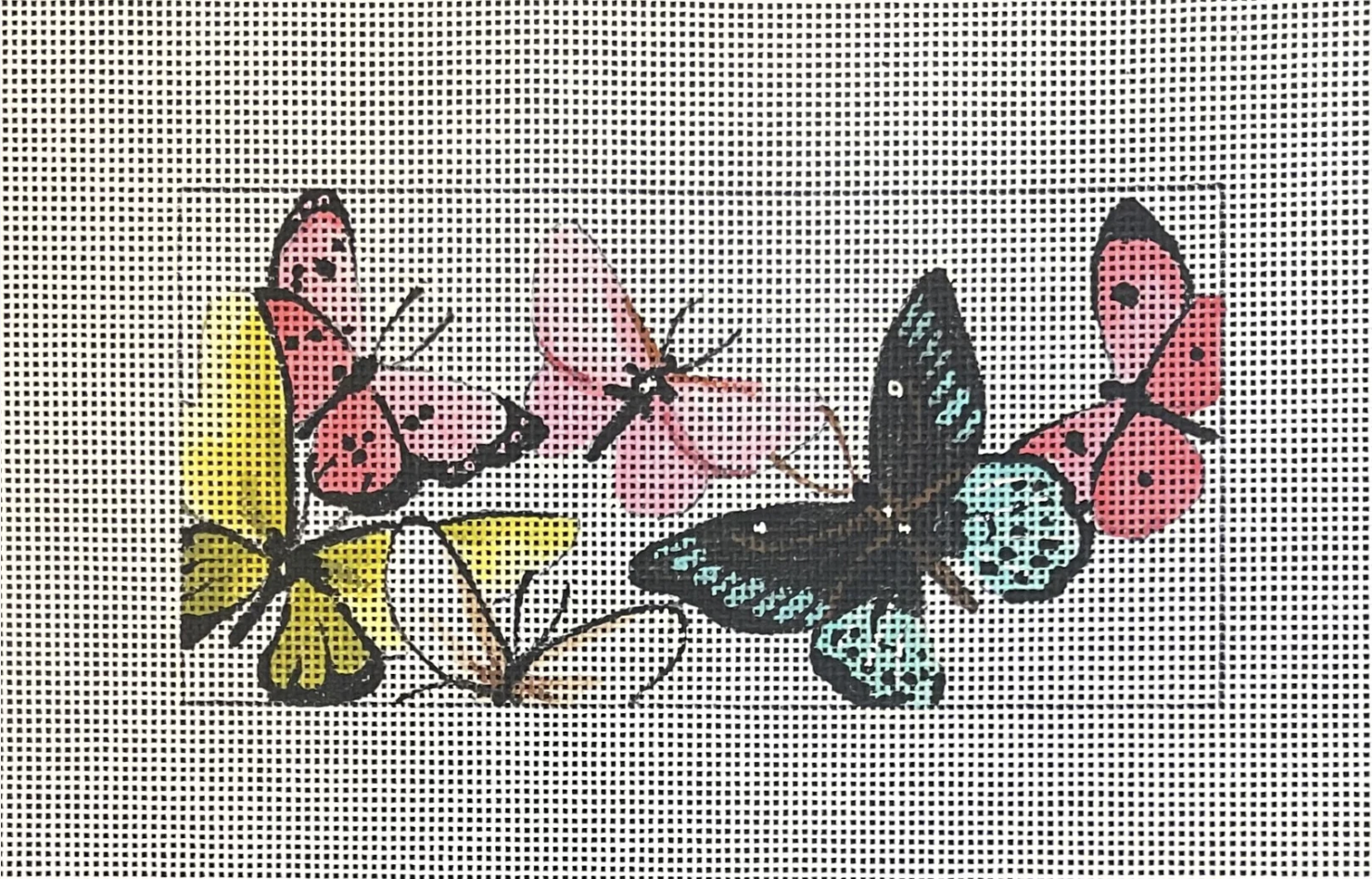 Canvas BUTTERFLIES  INSERT  IN606  FITS RACHEL BARRE EVERDAY BAG   6X3"