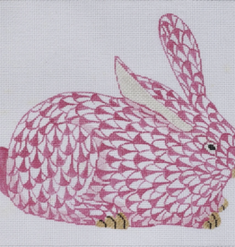 Canvas GOLD HEREND FISHNET  RED  BUNNY OM152
