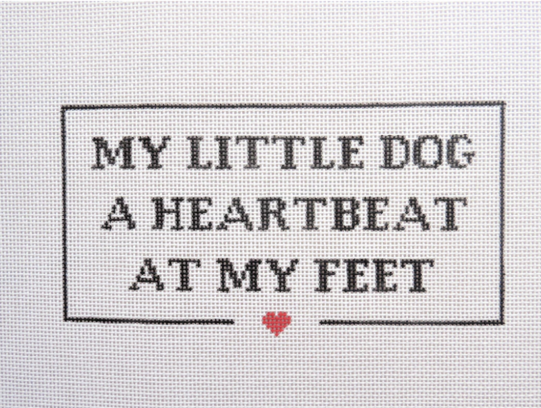 Canvas HEARTBEAT AT MY FEET  - DOG   AB71   3X6"