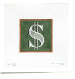 Canvas DOLLAR SIGN PAPERWEIGHT INSERT  4" SQUARE