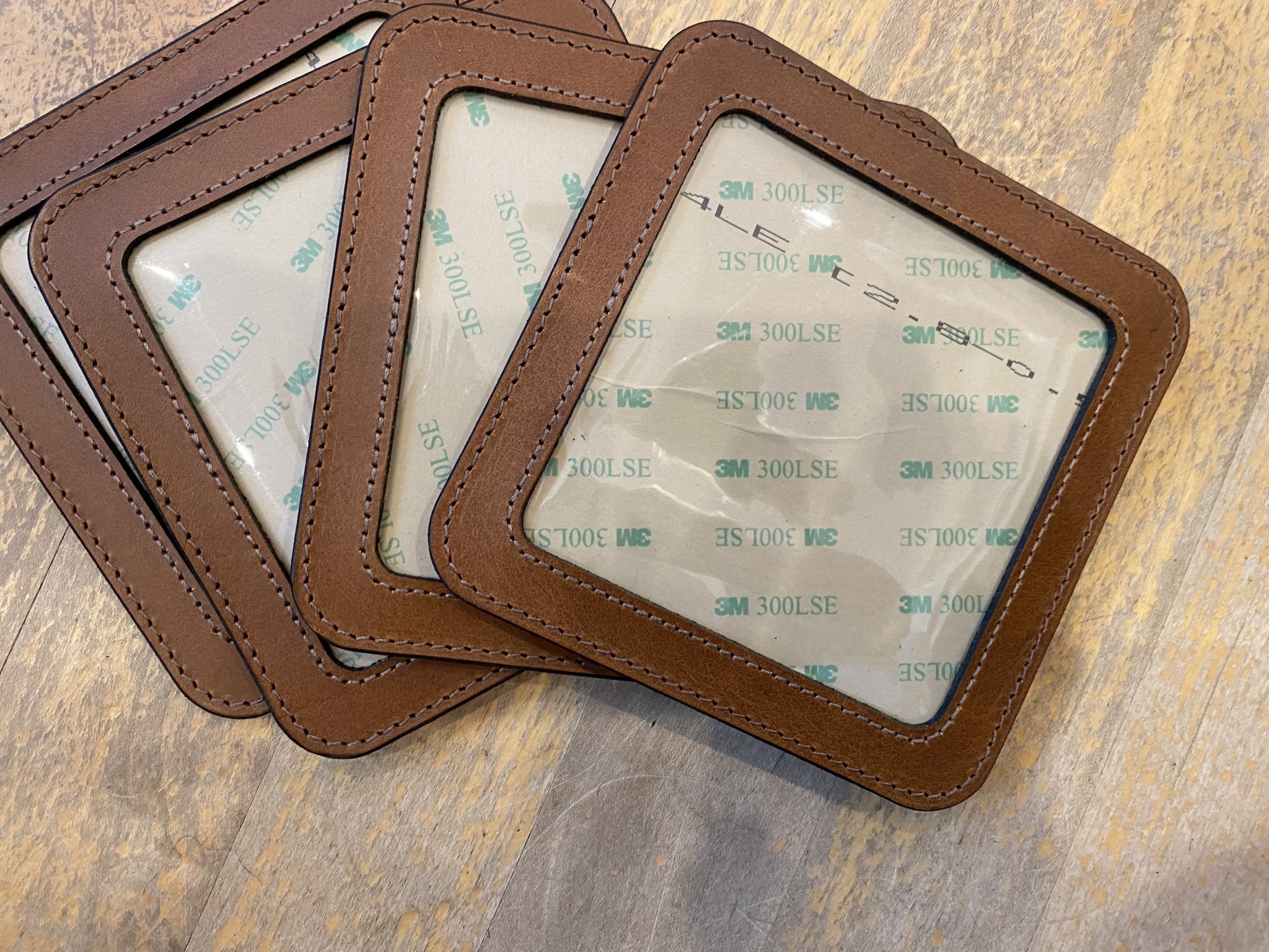 Accessories SELF FINISHING LEATHER COASTER  4" INSERT  COLOR BB