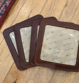 Accessories SELF FINISHING LEATHER COASTER  4" INSERT  COLOR DB