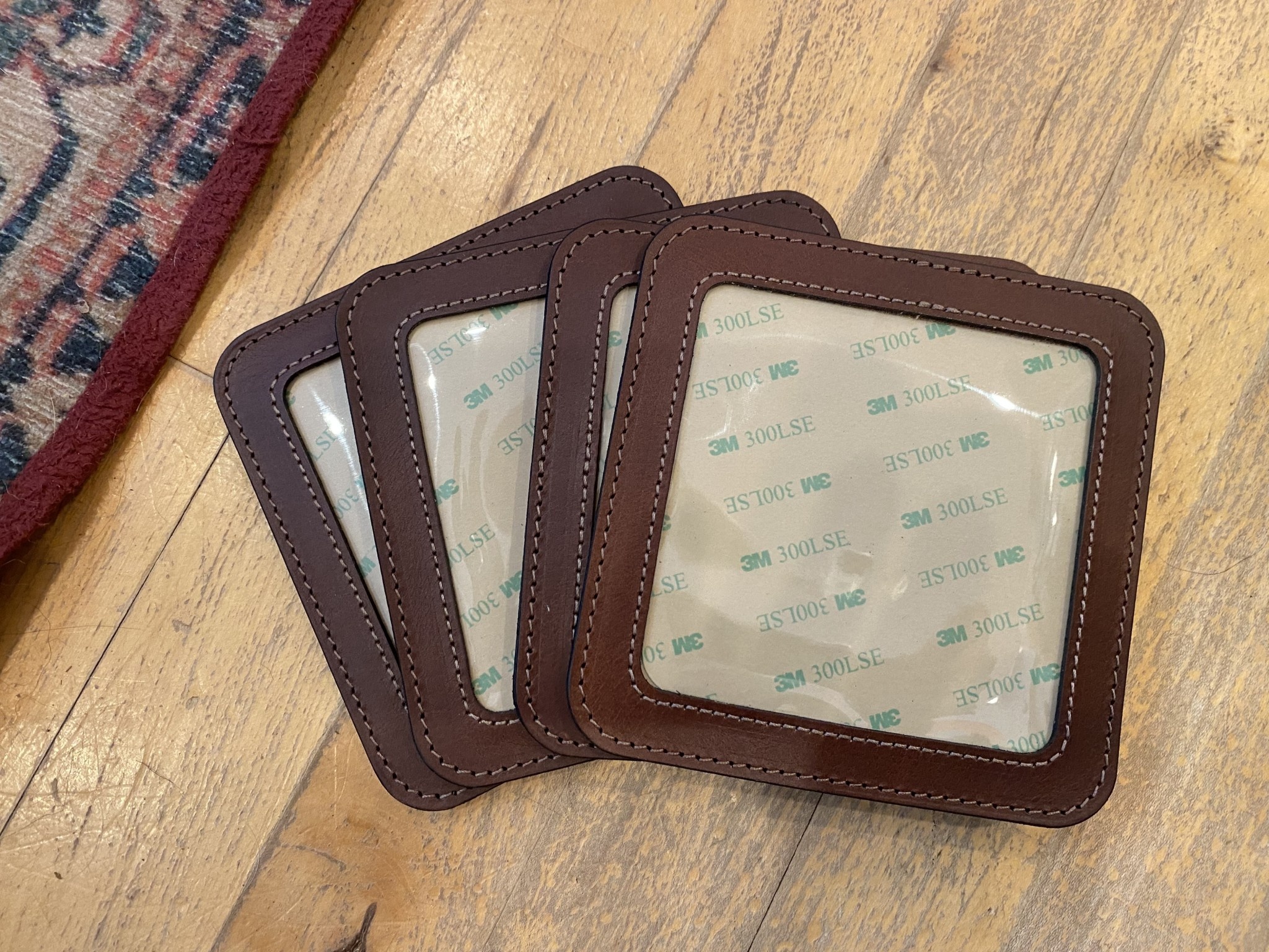 Accessories SELF FINISHING LEATHER COASTER  4" INSERT  COLOR DB