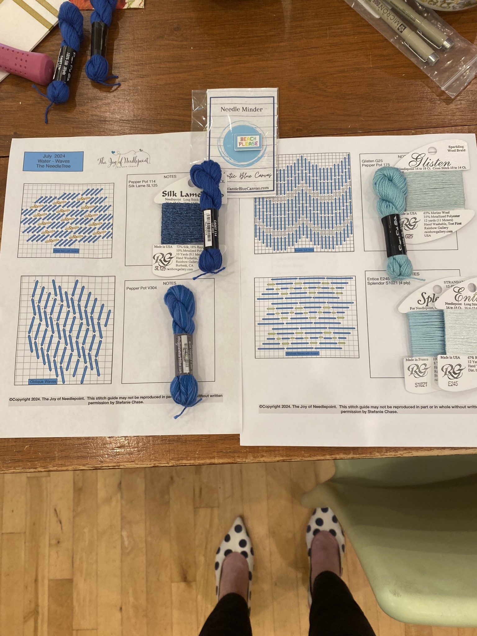 Class YEAR IN STITCHES 2024   JULY PACKET - WATER & WAVES  A
