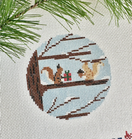 Canvas SQUIRRELY GIFT EXCHANGE  FI061  4" ROUND