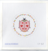 Canvas LOVE BUG  -  BEETLE   CF52   4" ROUND