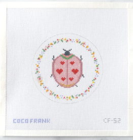 Canvas LOVE BUG  -  BEETLE   CF52   4" ROUND