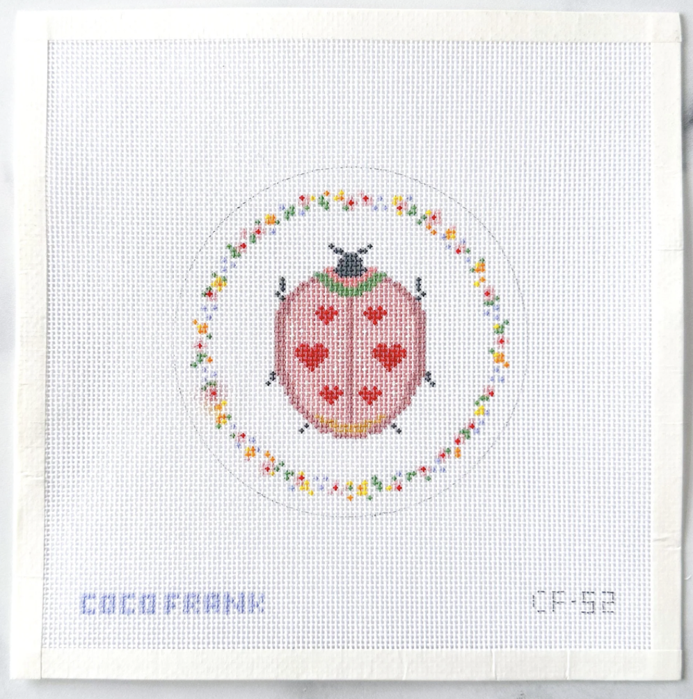 Canvas LOVE BUG  -  BEETLE   CF52   4" ROUND
