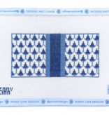 Canvas FANCY CLUTCH INSERT - NAVY SCALLOPS    5.3X2.75"