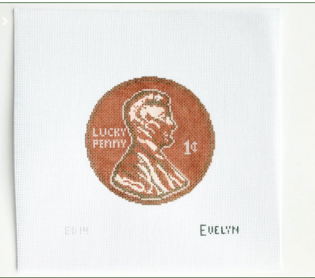 Canvas LUCKY PENNY  4.5" ROUND