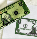 Canvas DOLLAR BILL  -  IN GOLD WE TRUST  7.5X3.25"
