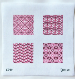 Canvas PINK COASTER SET  4X4"