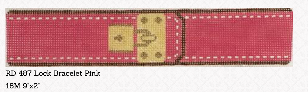 Canvas LOCK BRACELET CUFF - PINK  RD487    9X2"