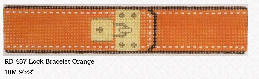 Canvas LOCK BRACELET CUFF - ORANGE  RD487O   9X2"