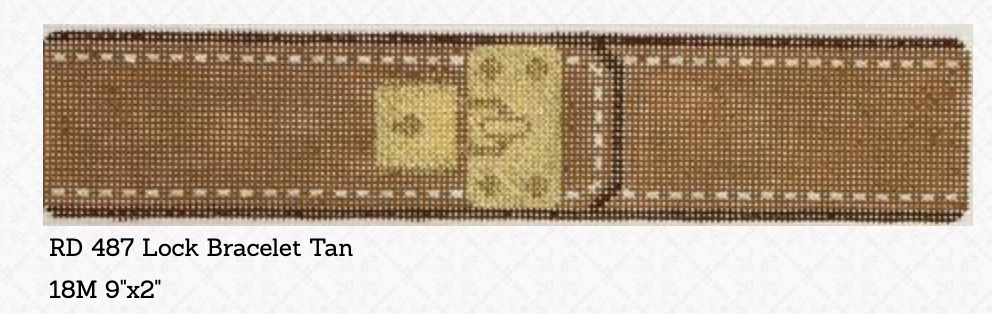 Canvas LOCK BRACELET CUFF - BROWN  RD487T   9X2"