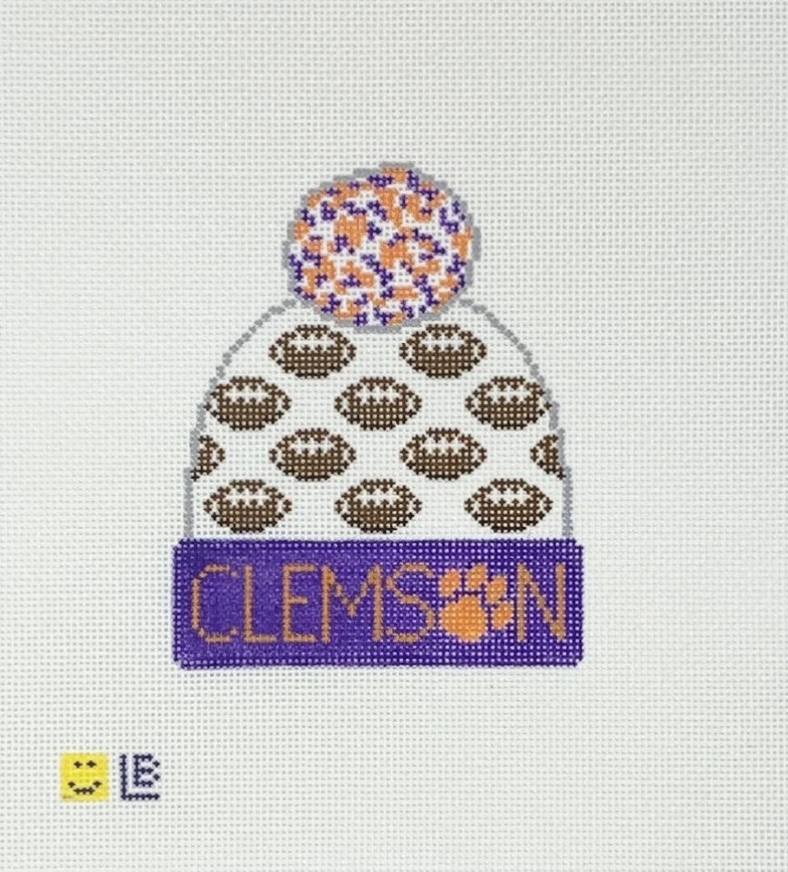 Canvas CLEMSON FOOTBALL BEANIE  H82  3.5X4.25"