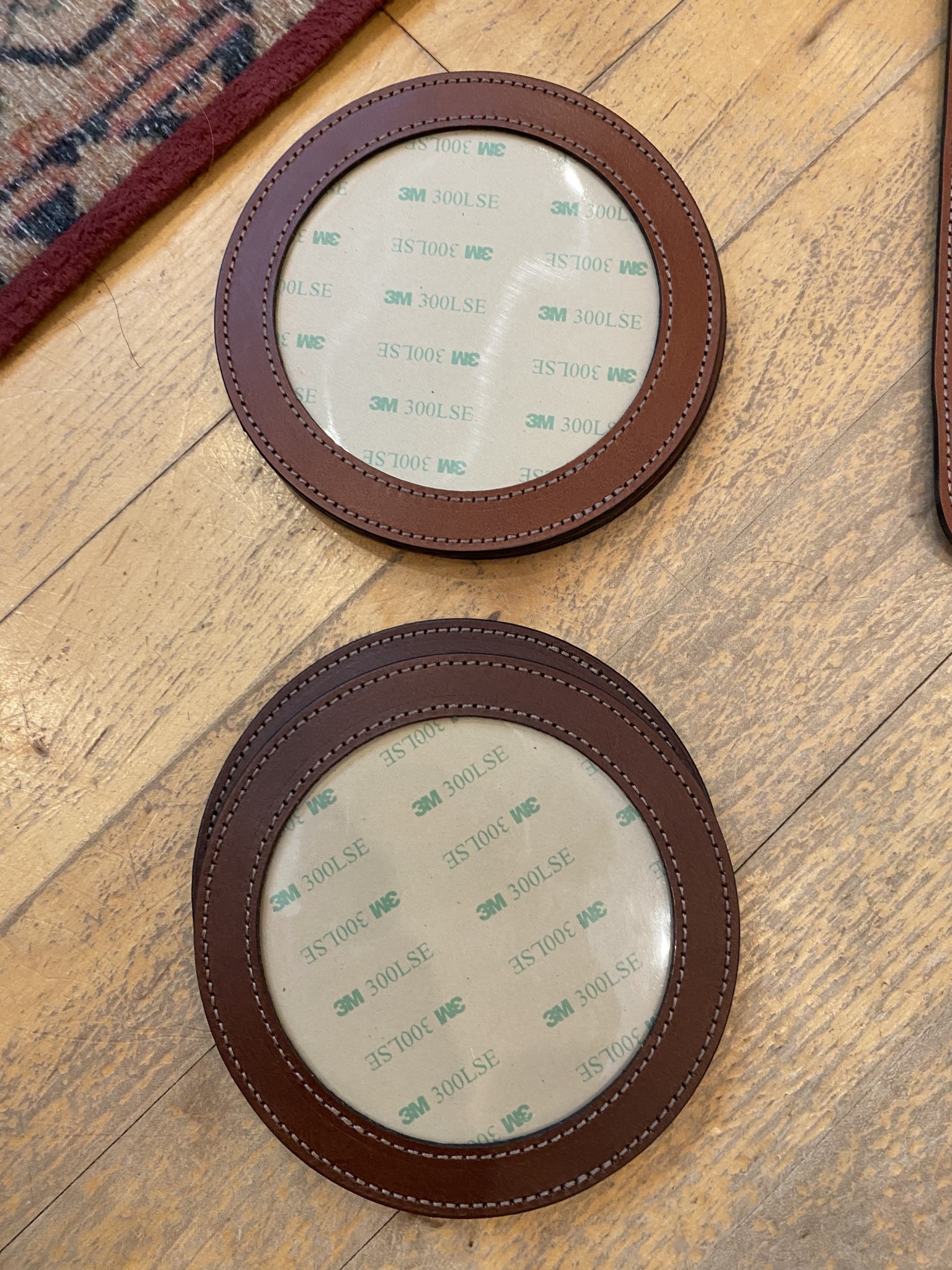 Accessories SELF FINISHING LEATHER COASTER  4" ROUND INSERT  COLOR BB