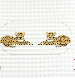 Canvas CHEETAH SISTERS - OVAL INSERT  7X3"