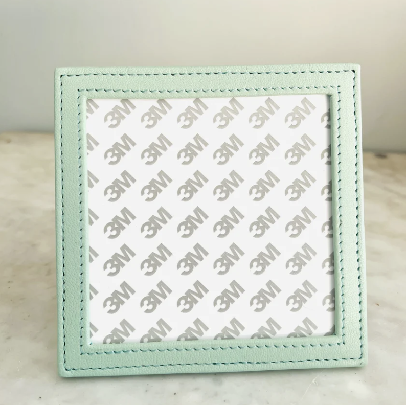 Accessories LEATHER PICTURE FRAME - SELF FINISHING  4X4" INSERT  -  SMOKE GREEN