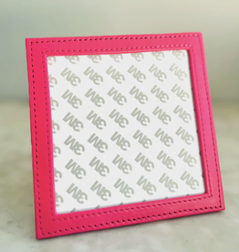 Accessories LEATHER PICTURE FRAME - SELF FINISHING  4X4" INSERT  -  HOT PINK