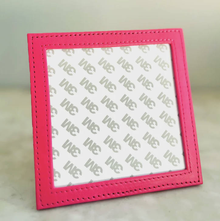 Accessories LEATHER PICTURE FRAME - SELF FINISHING  4X4" INSERT  -  HOT PINK