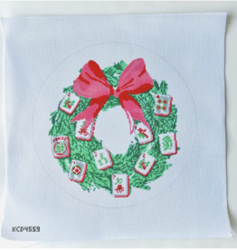 Canvas MERRY MAHJONG  WREATH  KCD4559   14X14"