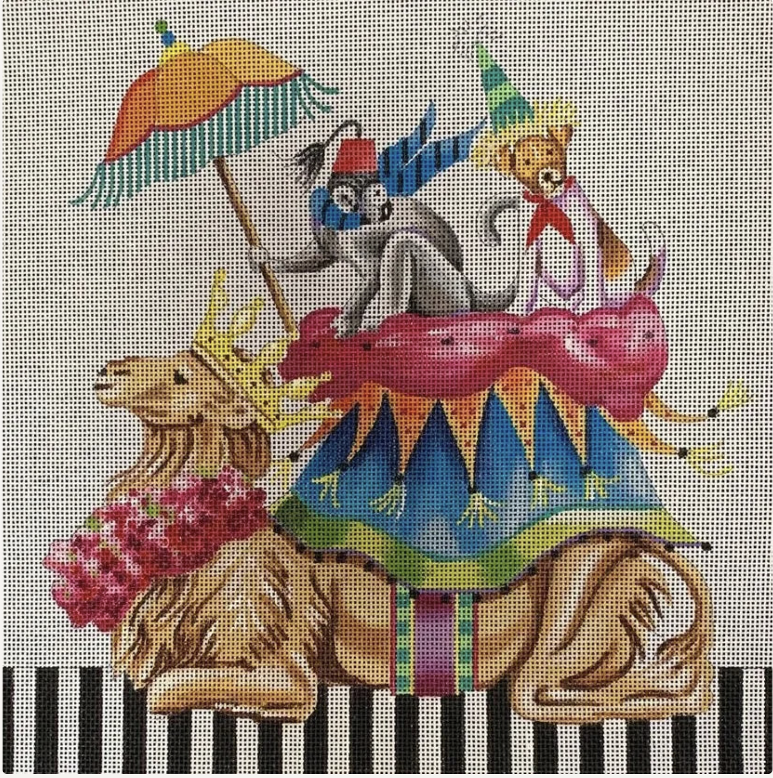 Canvas SEATED CAMEL AND FRIENDS  AN331   13X13"