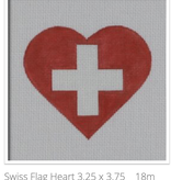 Canvas SWISS FLAG HEART  HT40