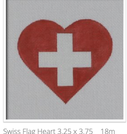 Canvas SWISS FLAG HEART  HT40
