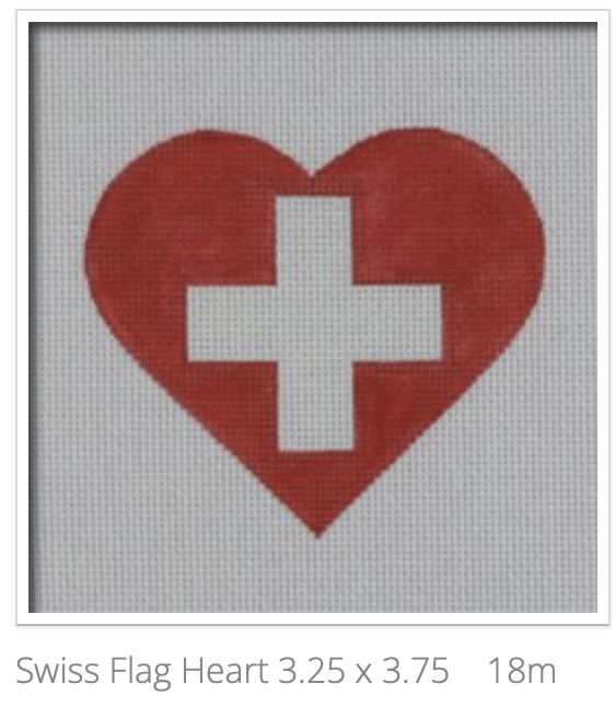 Canvas SWISS FLAG HEART  HT40