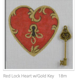 Canvas RED HEART LOCK  HT27  WITH KEY