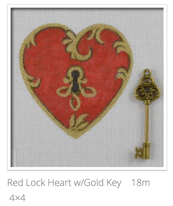 Canvas RED HEART LOCK  HT27  WITH KEY