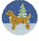 Canvas GOLDEN RETRIEVER  ROUND  SR7249  3.25" ROUND