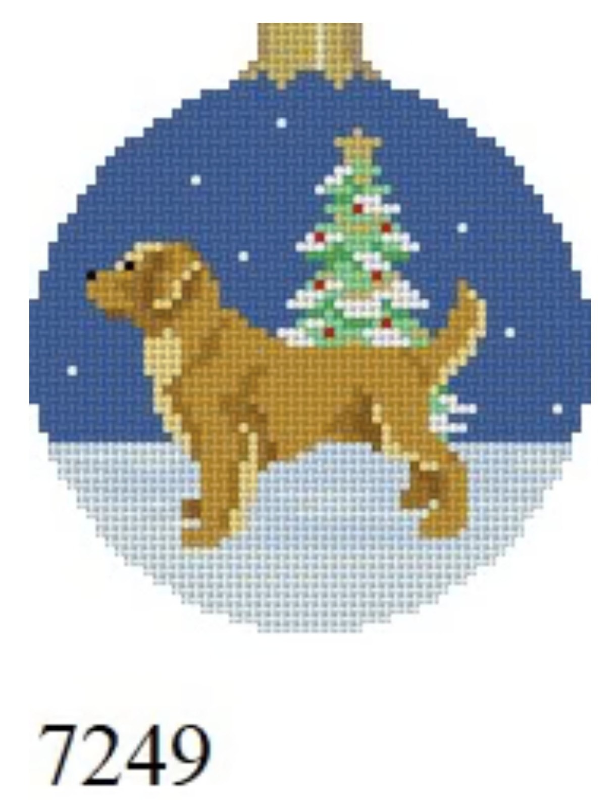 Canvas GOLDEN RETRIEVER  ROUND  SR7249  3.25" ROUND