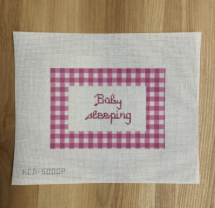 Canvas GINGHAM BABY SLEEPING -PINK KCD5000P   5x7.5"