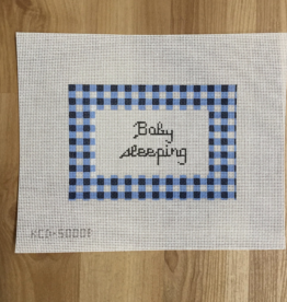 Canvas GINGHAM BABY SLEEPING - BLUE KCD5000B   5x7.5"