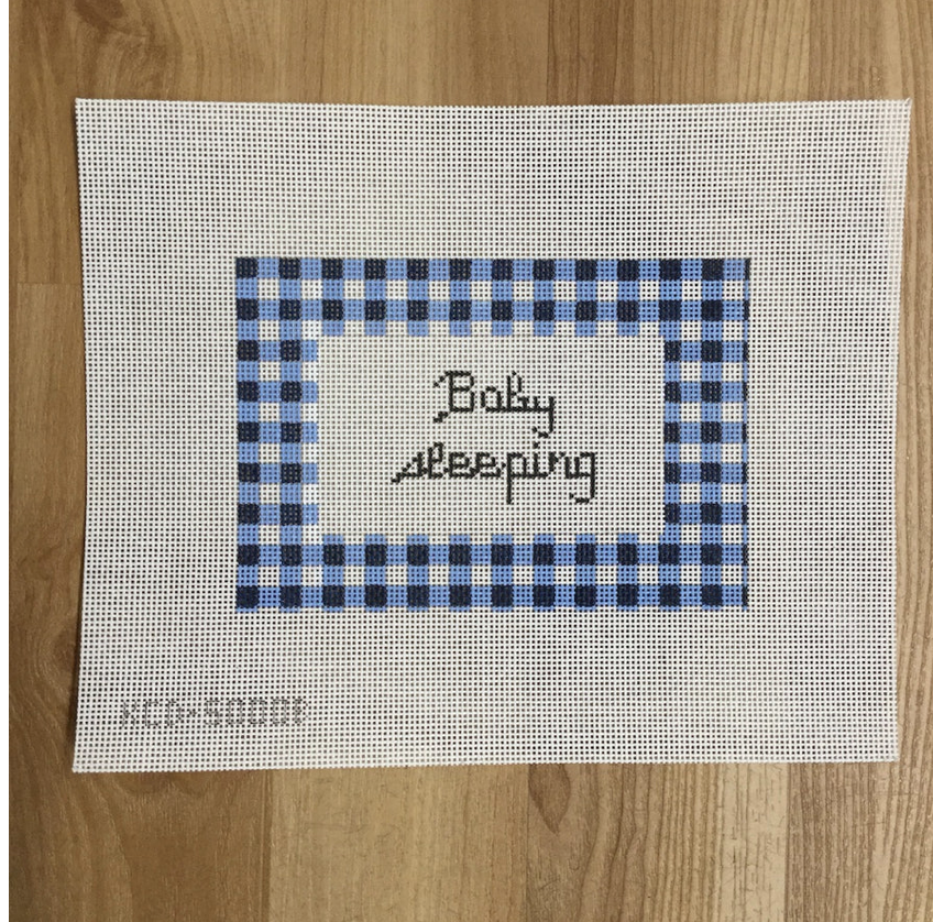 Canvas GINGHAM BABY SLEEPING - BLUE KCD5000B   5x7.5"
