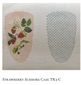 Canvas STRAWBERRY SCISSOR CASE  TR3C   2.5X4.5"