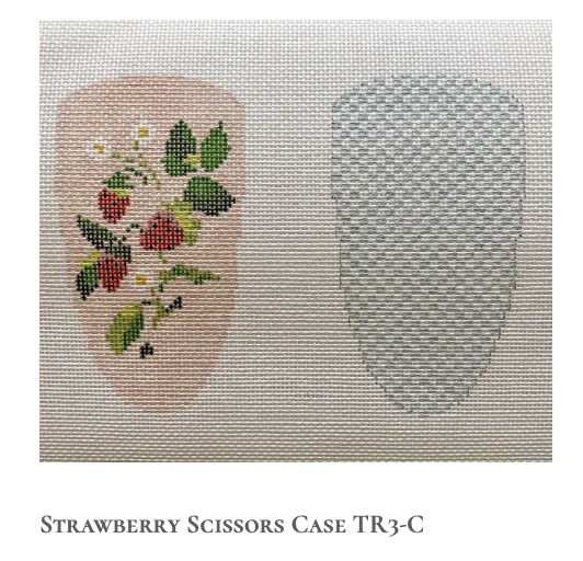 Canvas STRAWBERRY SCISSOR CASE  TR3C   2.5X4.5"