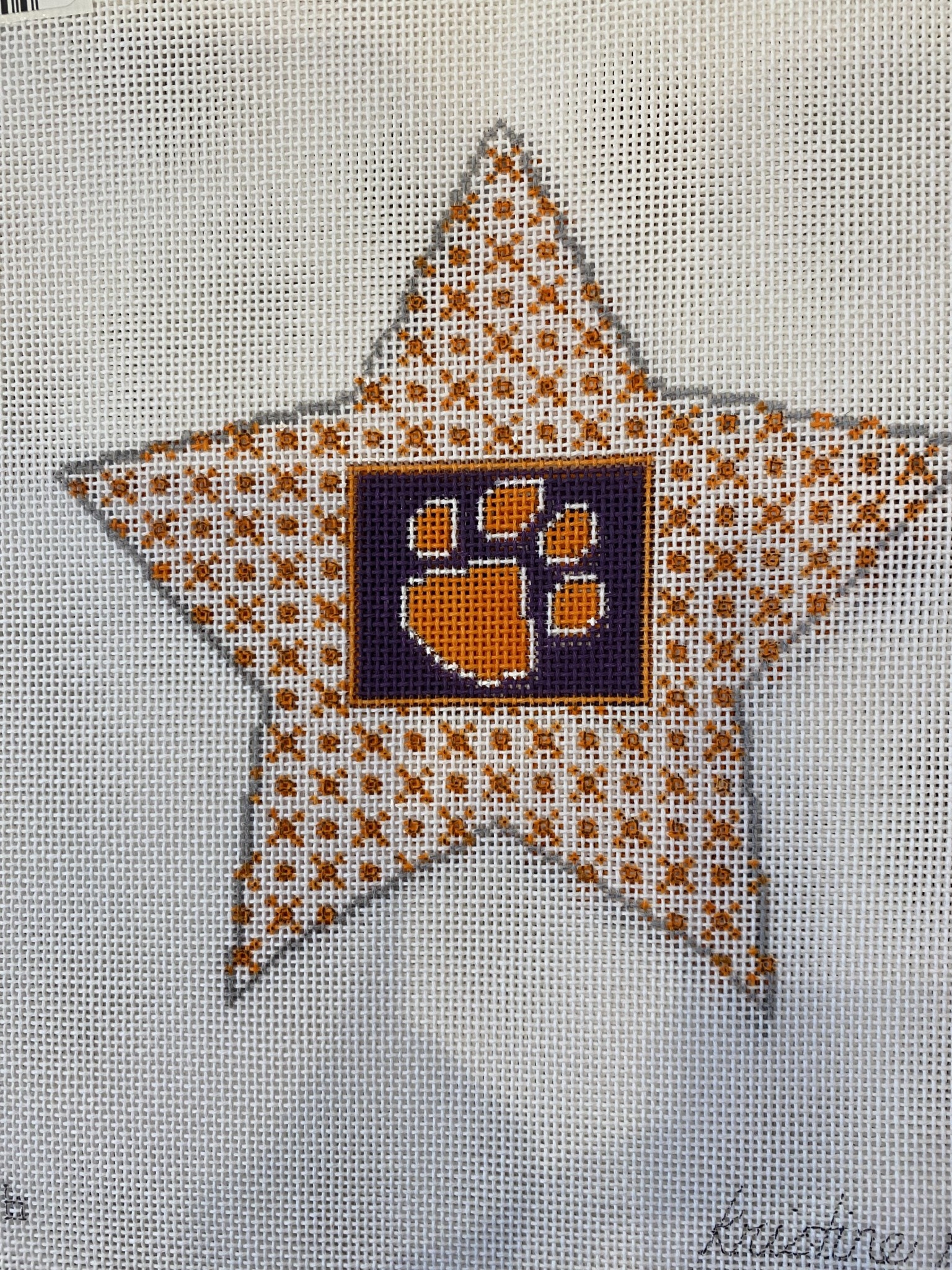 Canvas CLEMSON STAR 6"   KKST06
