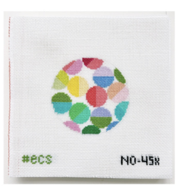 Canvas LARGE BEADS 4" ROUND ORNAMENT  NO45K