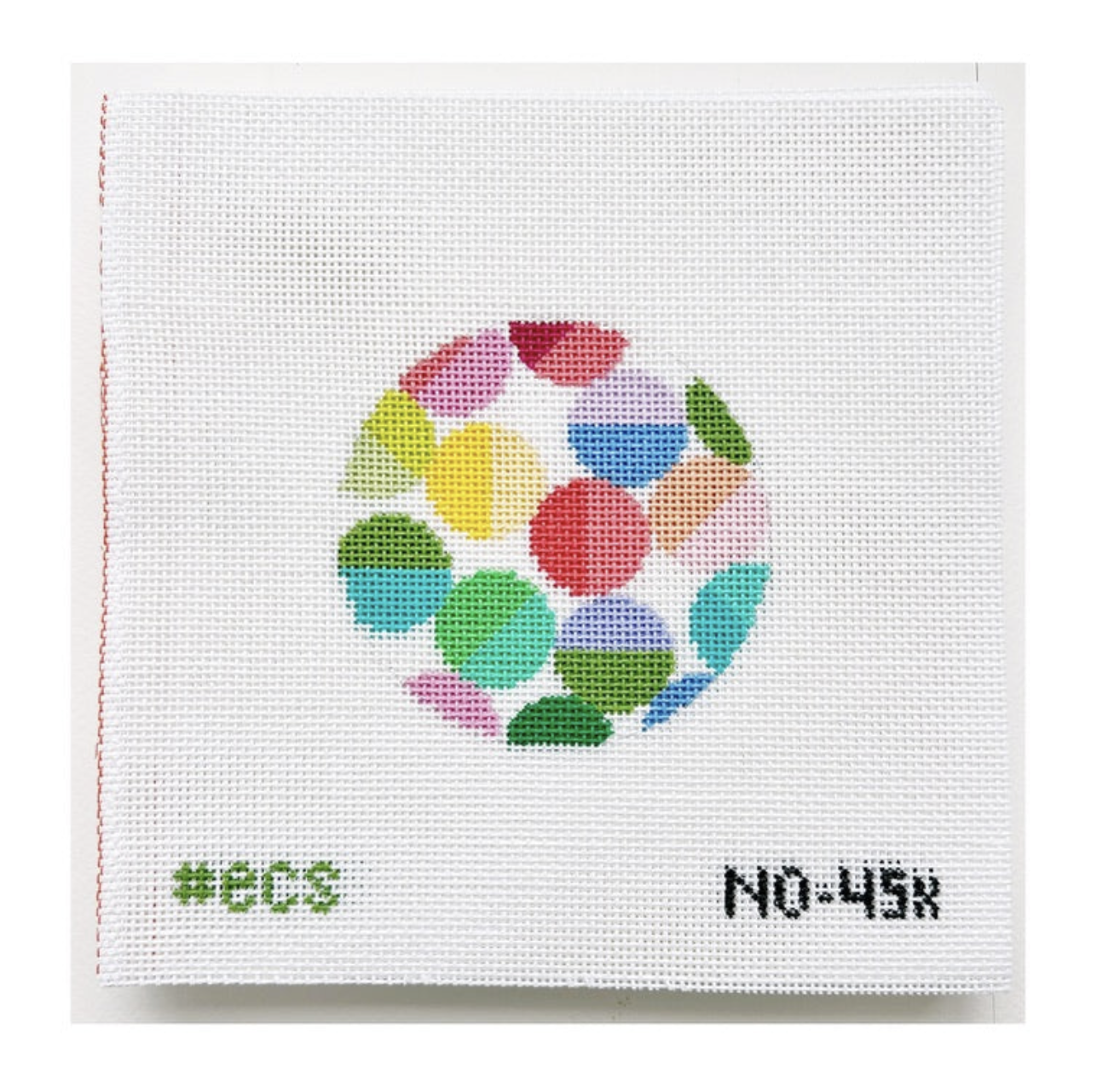 Canvas LARGE BEADS 4" ROUND ORNAMENT  NO45K