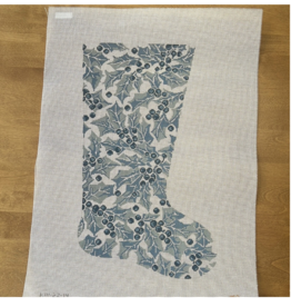 Canvas BLUE HOLLY STOCKING  KW27-14