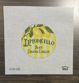 Canvas HAPPIER HOUR COASTER - LIMONCELLO   4" ROUND