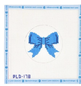 Canvas BEGINNER BOW   - BLUE  4" ROUND