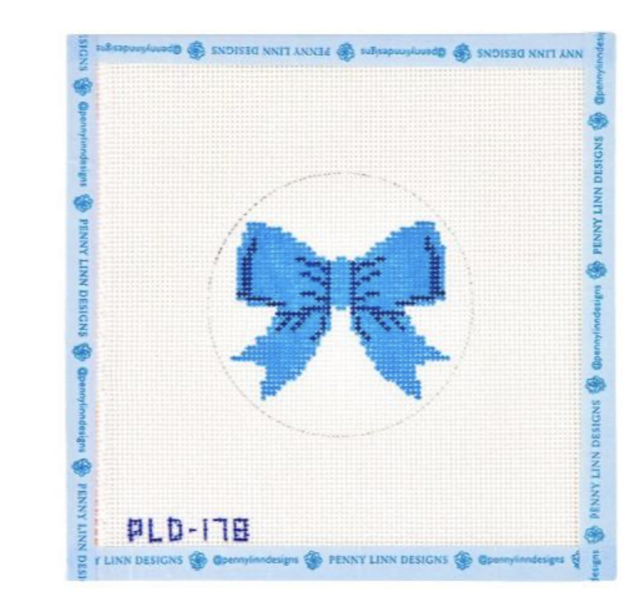 Canvas BEGINNER BOW   - BLUE  4" ROUND
