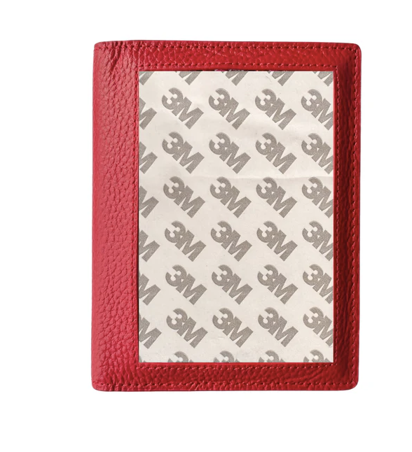 Accessories PASSPORT COVER - SELF FINISHING - PEBBLE LEATHER RED